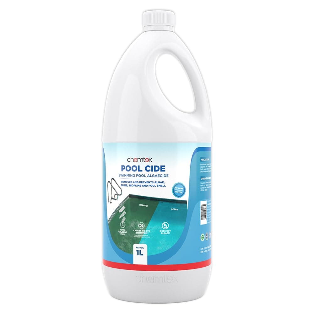 Chemtex Pool Cide | Swimming Pool Water Algaecide | Removes Green, Black, Mustard Algae (1L)