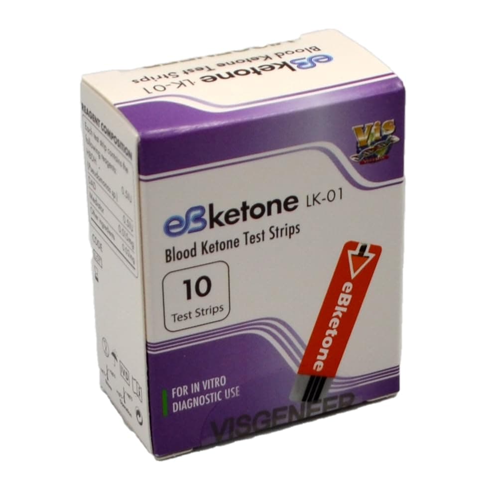 10 eBketone Blood Ketone Test Strips eBketone Blood Ketone Meter Strips (Meter Sold Separately)