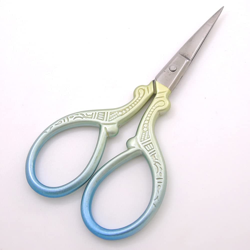 Embroidery Scissors Small Craft Stainless Steel Scissors for Sewing Threading Needlework Handicraft T 2pcs with Fake Leather Scissors Cover