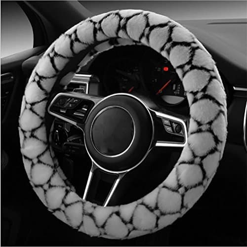 YAYUE Plush Stretch Steering Wheel Cover, Gray