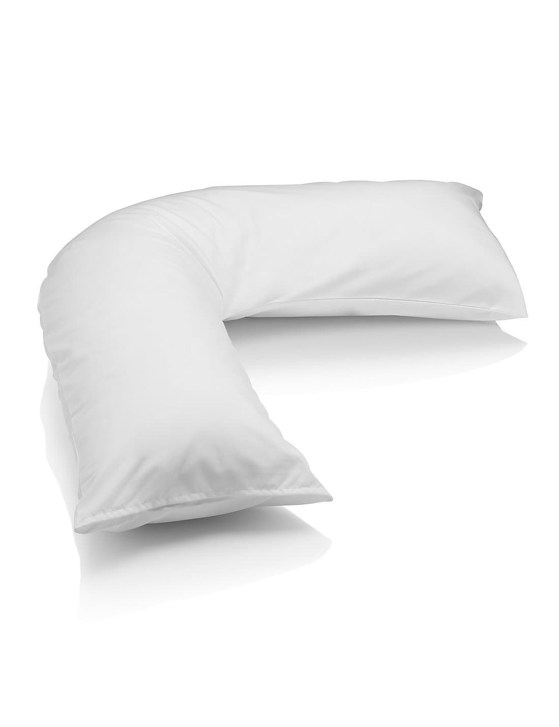 E4Emporium Polycotton Back & Neck Support V Shaped Orthopedic/Pregnency/Nursing Pillow Case (White)