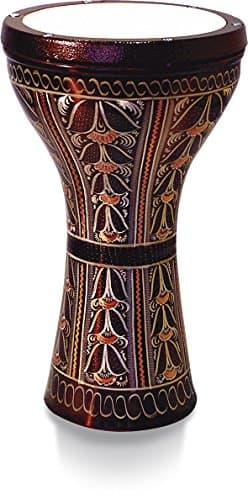 Vatan 3010 Egyptian Goblet Drum with Pearlescent Style Print Size Large Diameter 20.5 cm Silver