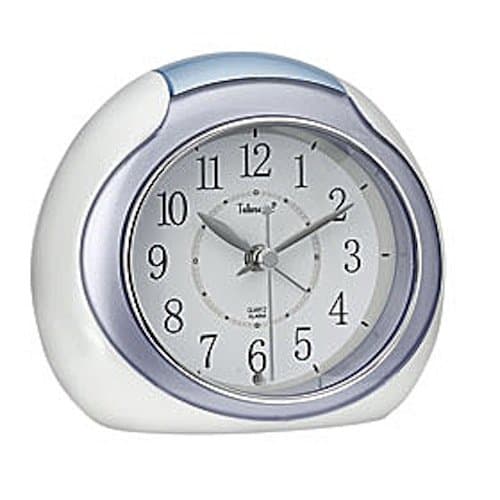 Telesonic Quiet Sweep Quartz Alarm Clock - White/Purple