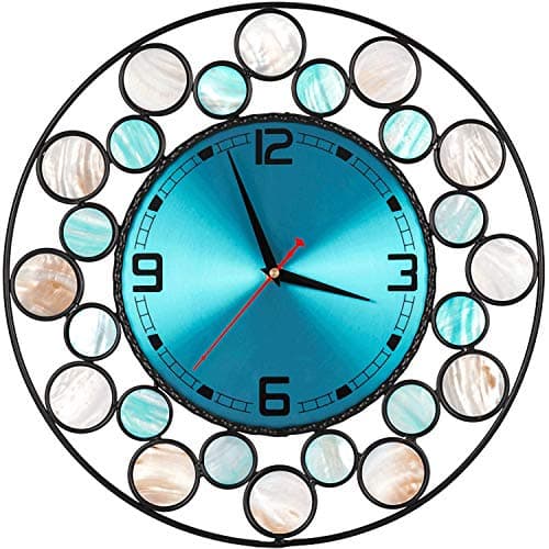 Wall Clock Decor, 15" Wall Clock Seashells Decorative Original Ecology Creative Style Large Clock. (15'')