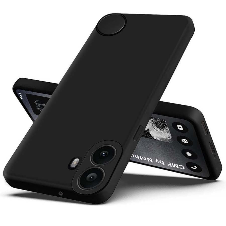 Fashionury Back Cover for CMF Nothing Phone 1 | Camera Bump Protection | Matte Soft Silicon Flexible | All Side Shock Proof Rubberised Back Case Cover for CMF Nothing Phone 1 (Black)
