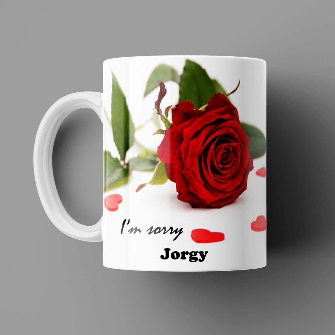 Jorgy I AM Sorry Printed White Ceramic Coffee Mug (350) ml