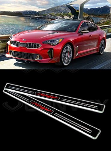 2PCS White Color LED Door Scuff Plate Guard for Kia Stinger 17~19