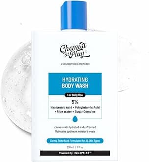 Chemist at Play Hydrating Body Wash |With 5% Hyaluronic Acid Bodywash for Intense Hydration | Reduces Flakes & Itchiness |For Dry Skin |Polyglutamic Acid & Hyaluronic Acid |For Women & Men | 7.9 Fl oz