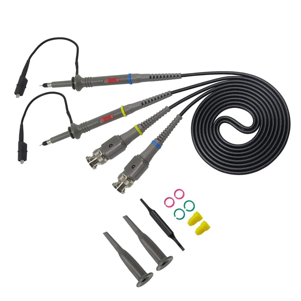 EDASH P6100 2PCS Oscilloscope Probe Kit DC-100MHz Scope Clip Test Probe 100MHz for Tektronix HP X1/X10 sonda osciloscopio