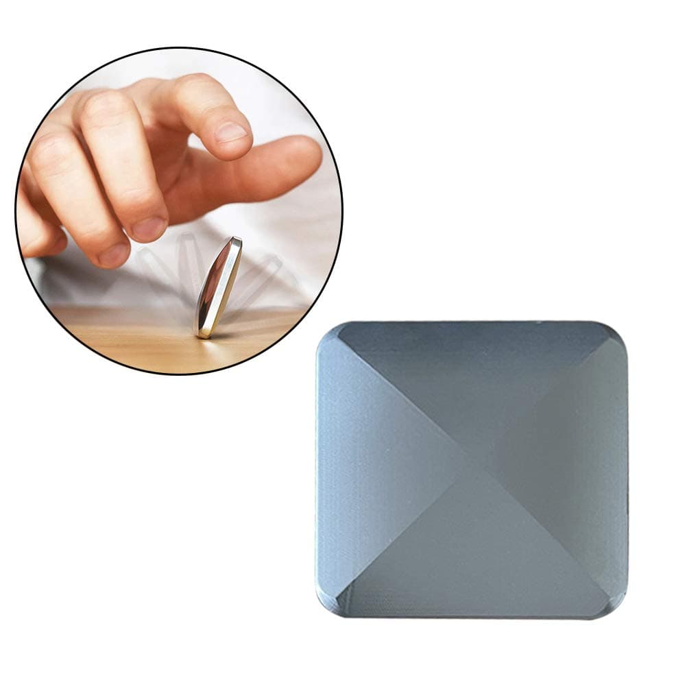 SANTITY Square Stress Relief Fidget Toys, Aluminum Alloy Spinning Toy Desktop Flip Sensory Finger Toy Focus Anxiety Relief Anti Depression Pocket Toy for Adults Kids