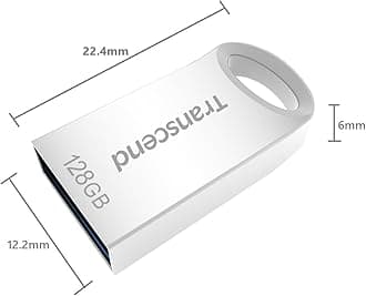 Transcend Japan TS128GJF710S USB Drive, 128 GB USB 3.1, Capless, Compact, Metal, Silver, Shockproof, Splashproof, Dustproof, Data Recovery Software Provided Free