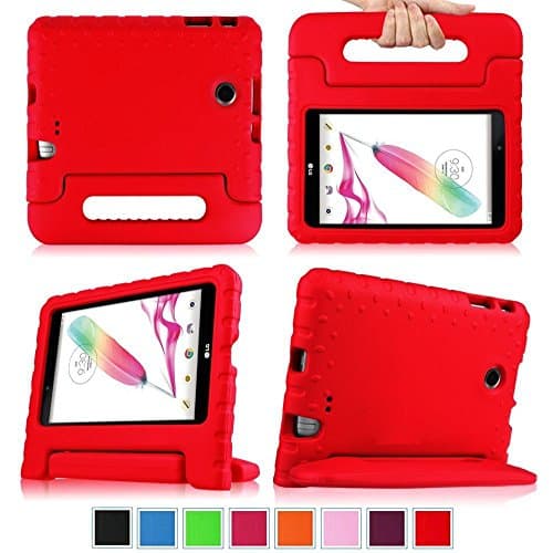 LG G Pad F 8.0 / G Pad II 8.0 Kids Case, Anken Kids Shock Proof Convertible Handle Light Weight Super Protective Stand Cover for 8 inch LG G PAD F 8.0 V495/ V496 Tablet Only (Red)