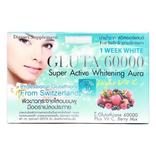 3 Pack 30 Caps Glutathione 60000 Mg Super Whitening Aura Skin Mix Berry Vit C