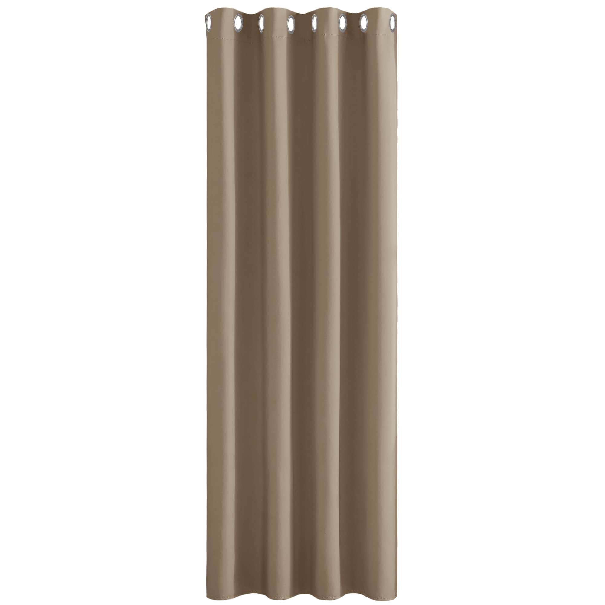 PONY DANCE Thermal Blackout Curtain Enlarge Window Treatment for Living Room Eyelet Top Windows Treatment Drapery for Nursery, 1 Panel, Wide 52-inch by Depth 95 in, Mocha