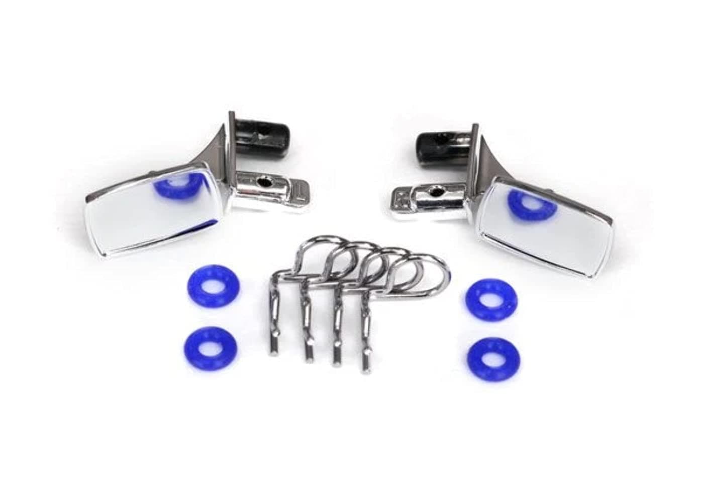 Traxxas TRA8133 Mirrors, Side, Chrome (Left & Right)/ o-Rings (4)/ Body Clips (4)