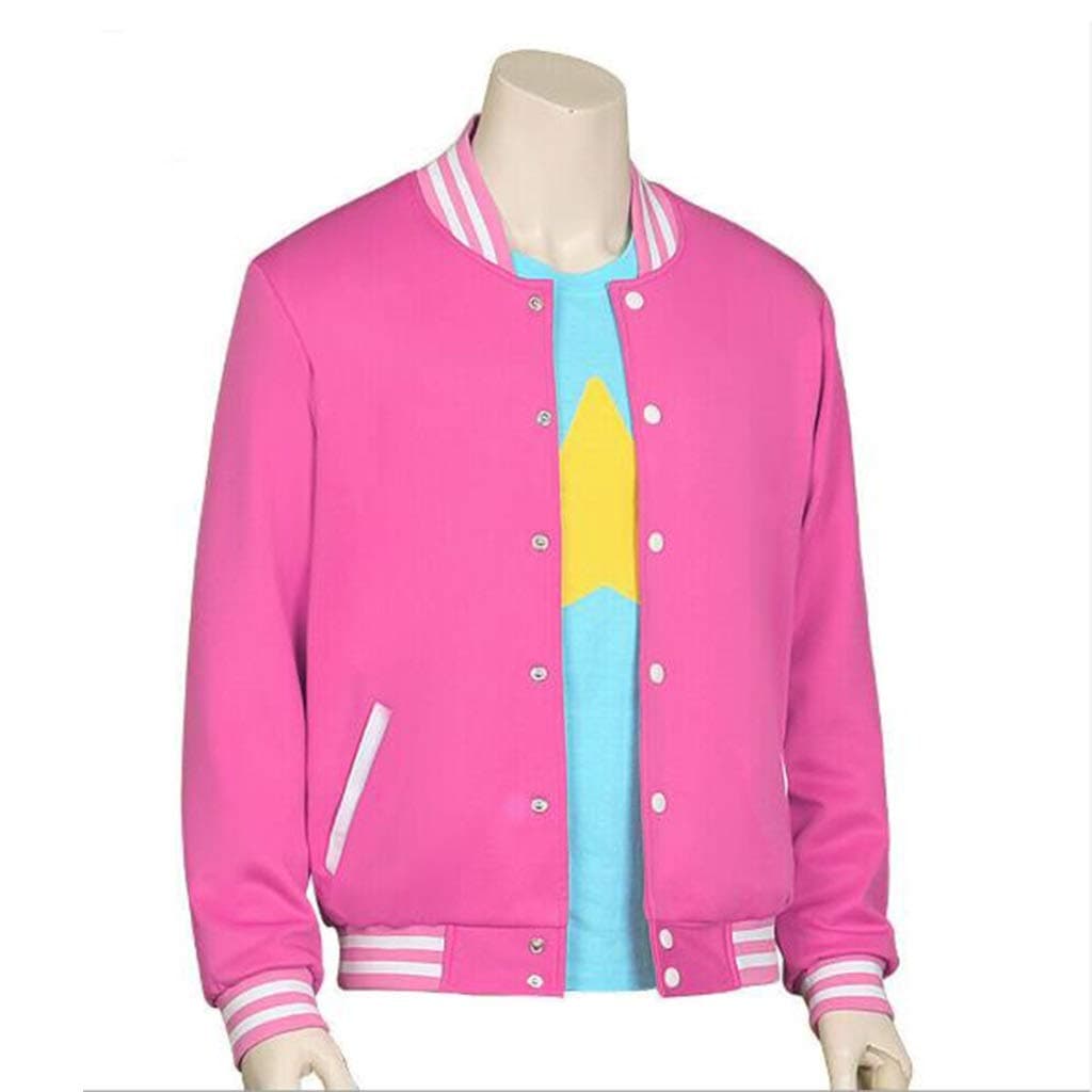 Unisex Varsity Jacket， Steven Universe Pink Cosplay Costume, Anime jacket sweater Baseball jacket， 18-24 years old (Color : Coat, Size : XXL)