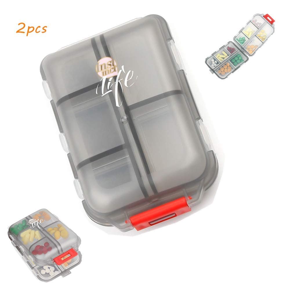 Sasonco Vitamin Caddy Organiser Pill Box Pill Box Pill Box Pill Box for 7 Days 10 Compartments 2 Pieces