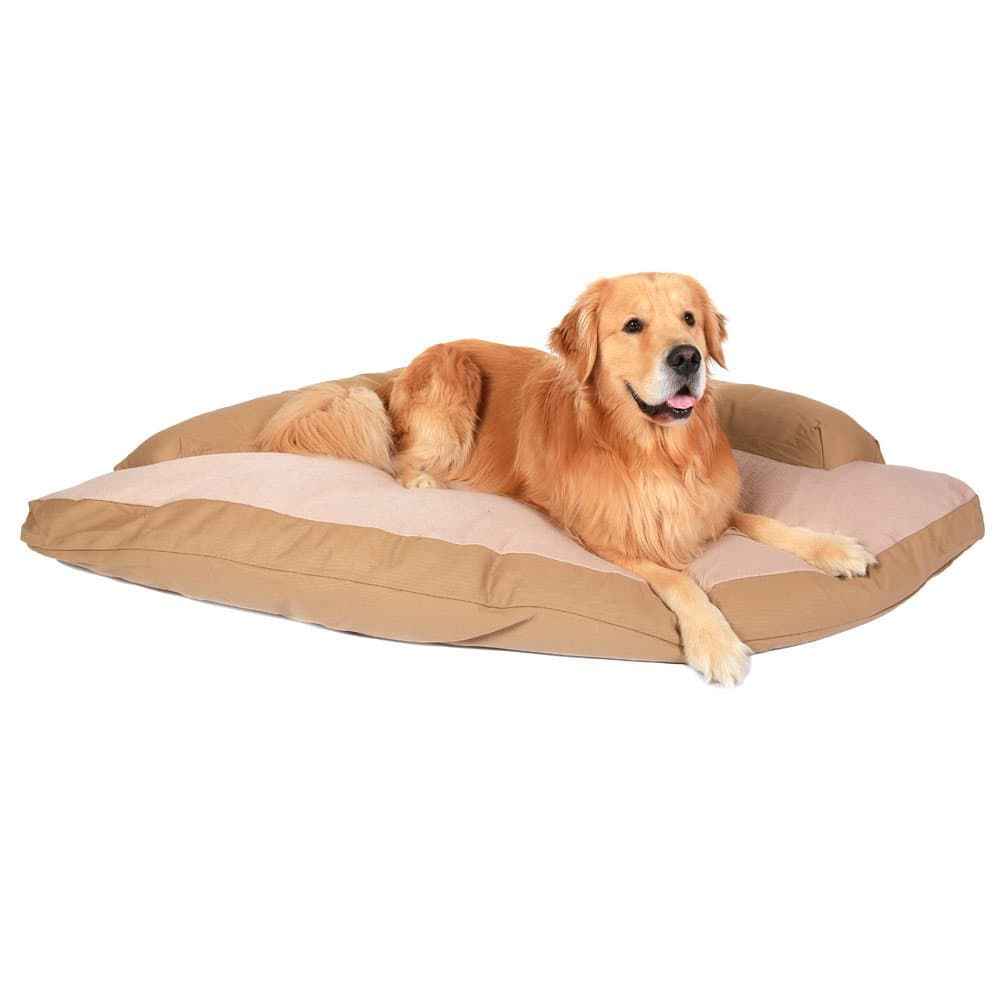 Sleepy Pets Caddis Corner Dog Bed with Bolster Large 44" x 64" x 44" Khaki