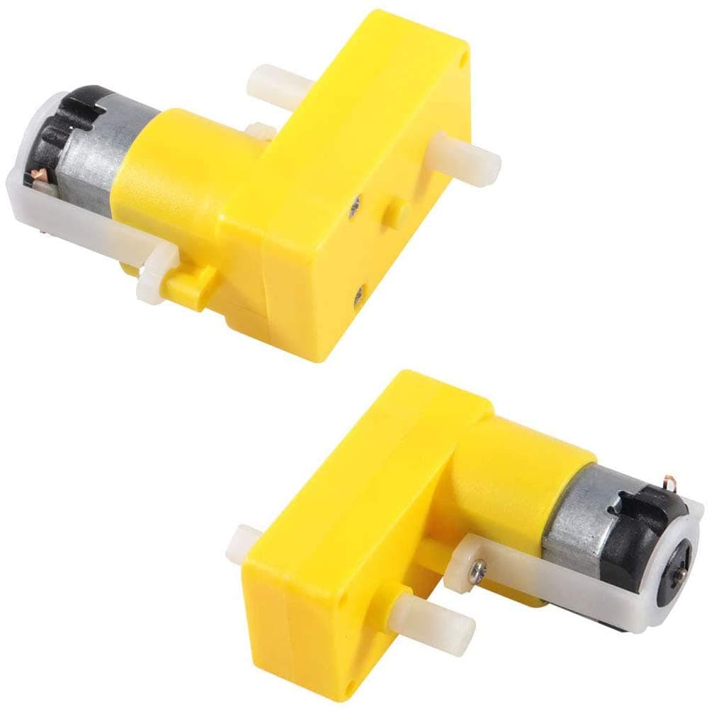 Aistone 2PCS DC Electric Motor 3V-6V Dual Shaft Geared TT Motor Magnetic Gearbox Engine, for Arduino Smart Car Robot (L Shape 1:48 Reduction Ratio)