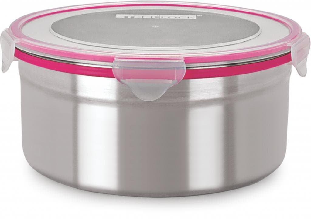 Stainless Steel Airtight Container with Lid | Leakproof, BPA-Free, Durable Kitchen Storage | Multipurpose Food Storage Containers for Kitchen | SL-1602-set of 1, 3000ml each, Pink