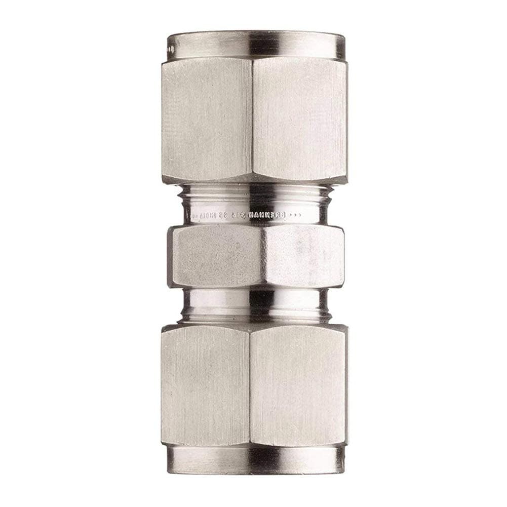 Beduan 304 Stainless Steel Compression Tube Fitting, 1/2" x 1/2" Tube OD, Straight Connect, Double-Ferrule Adapter
