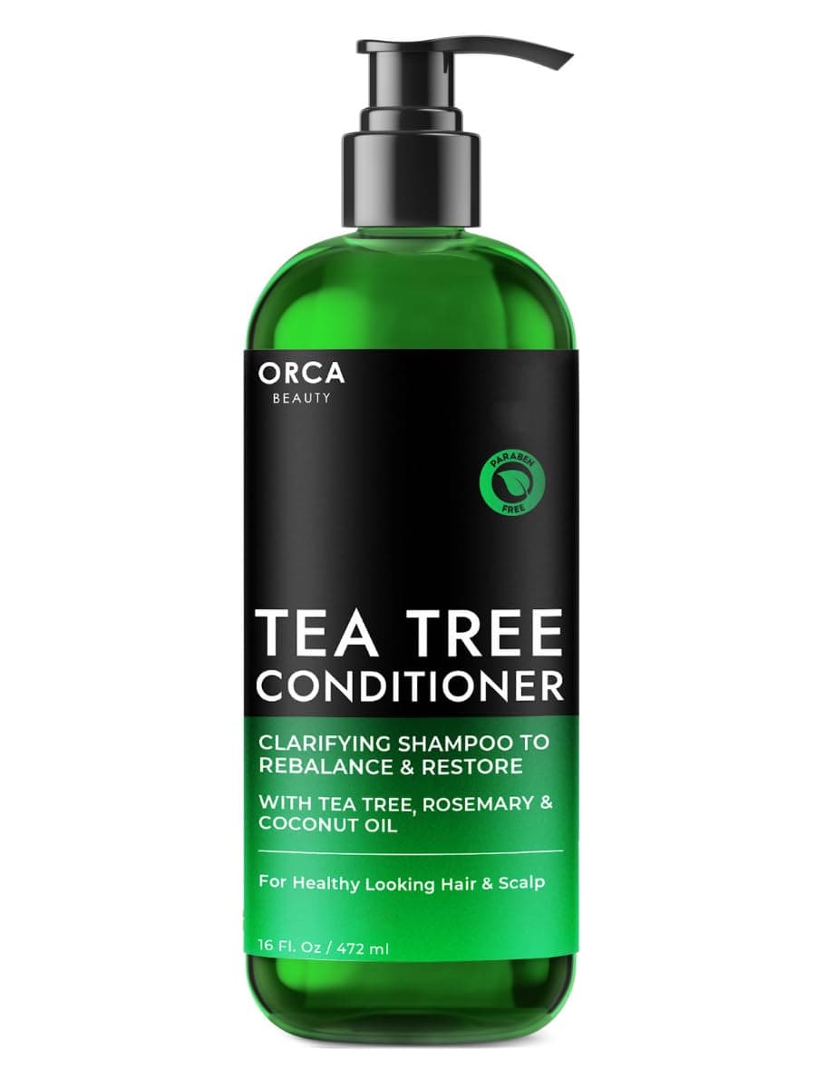 Tea Tree Conditioner, 16oz - Hydrating and Invigorating Natural Conditioner for Men & Women with Oily Hair and Dry Scalp, Enriched with Vitamin E, Coconut Oil, Silk Proteins, and Rosemary