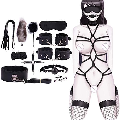 Huaqiang New Plush Set Sexy Toy Suit ，Nylon Leather SM Kit Set，Sexual Desire Upgrading Tool for Sexy Fun 11PCS Set
