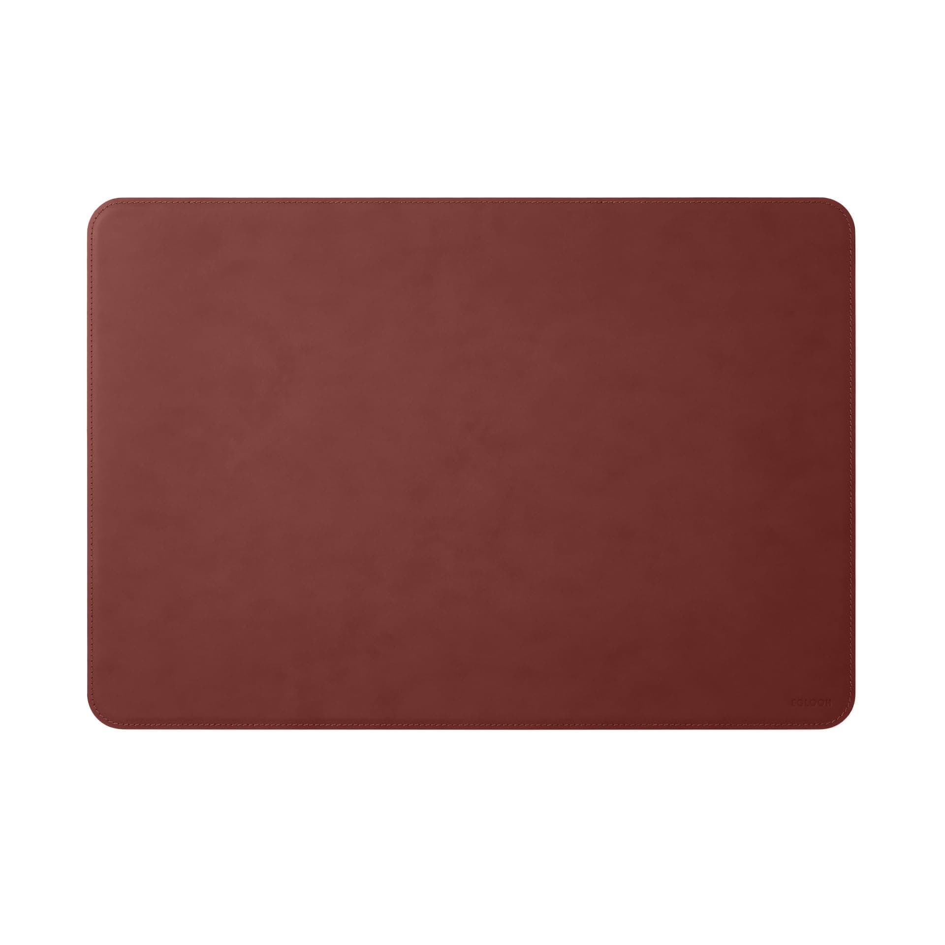 Eglooh - Herms - Desk Mat for Office Made of Burgundy Red Leather - Desk Mat cm 90x60 - Large Mouse Pad with Rounded Corners and Handmade Stitchings - Made in Italy