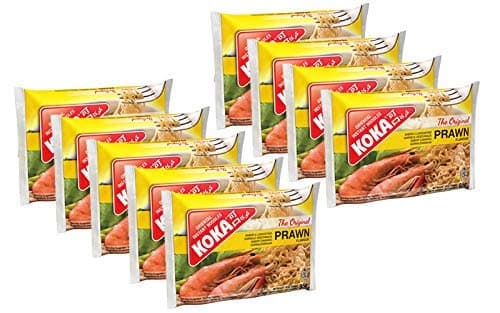 KOKA Oriental Instant Noodles Prawn Flavour- Pack Of 9 "(Halal Certified)" - No Artificial Colours, 890 Gm