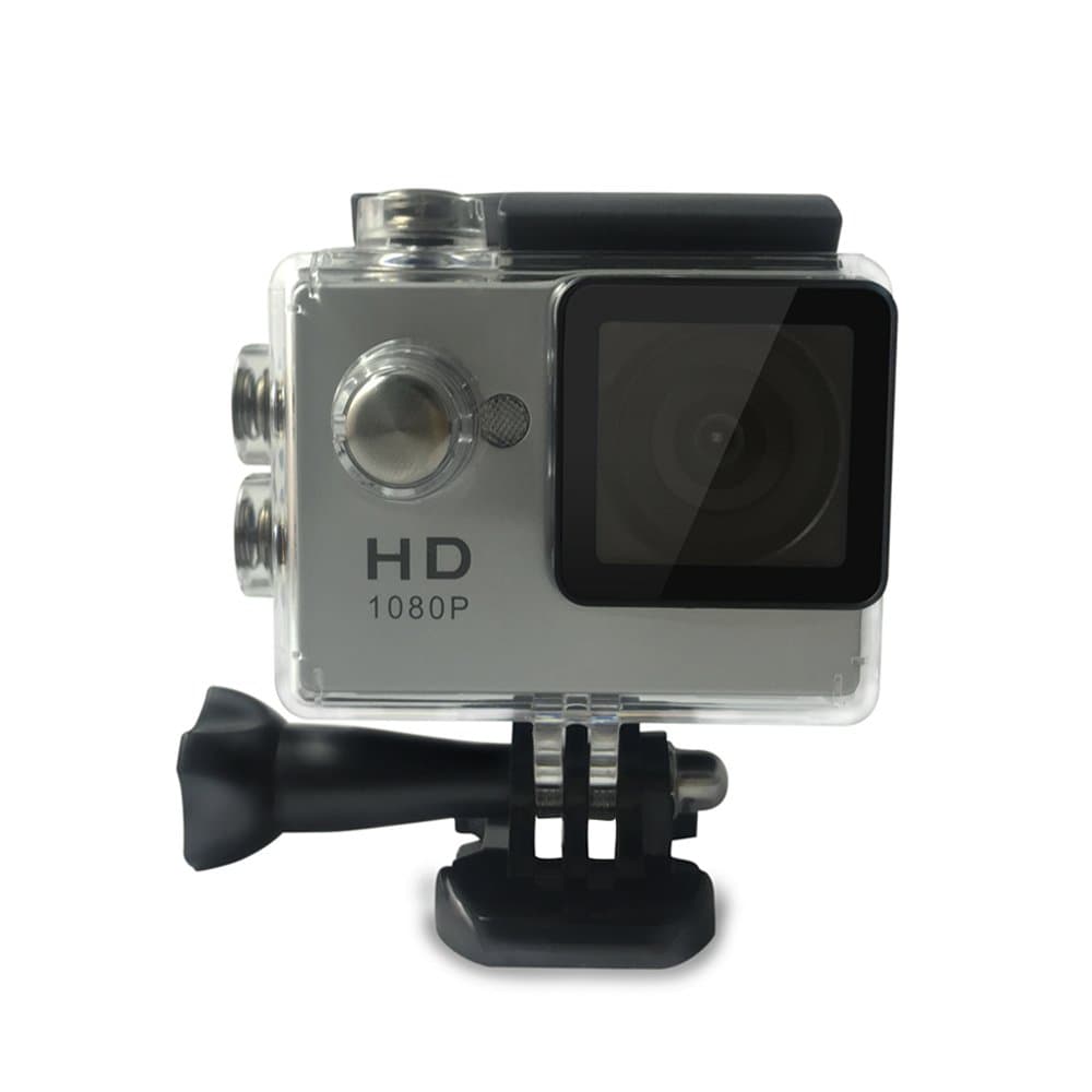 Full HD 1080p Waterproof Action Camera Camcorder, Bicycle Helmet Sport DV,140°Wide Angle Lens 2 Inch Sports Camera for Outdoor, Motorbike DVR with Accessories Kit (Silvery)