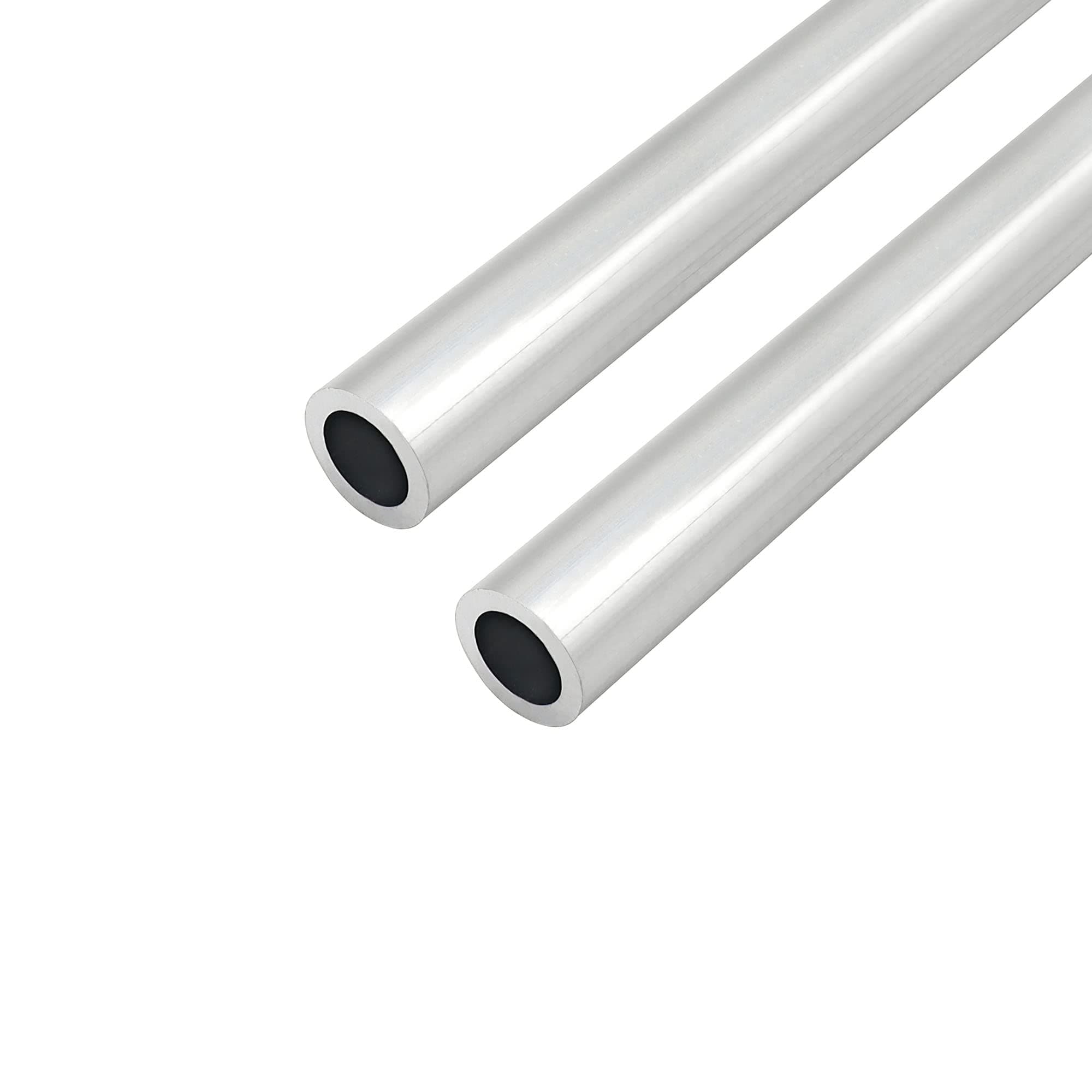 FOCMKEAS 2 PCS 6063 T5 Aluminum Round Tube, 300mm/1FT Length, 12mm/0.47" OD, 8mm/0.31" ID, Seamless Aluminum Straight Pipe Tubing