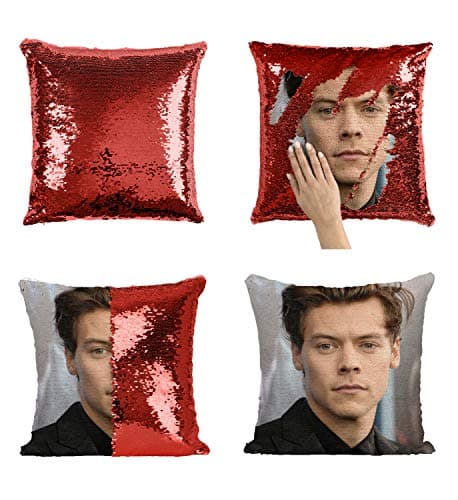 Harry Singer Styles Pop Sexy Sequin Pillow, Scales Reversible Funny Mermaid Pillow, Funny Meme Animation Pillow, Pillowcase Xmas, Birthday, Gift, Present (Cover + Insert)
