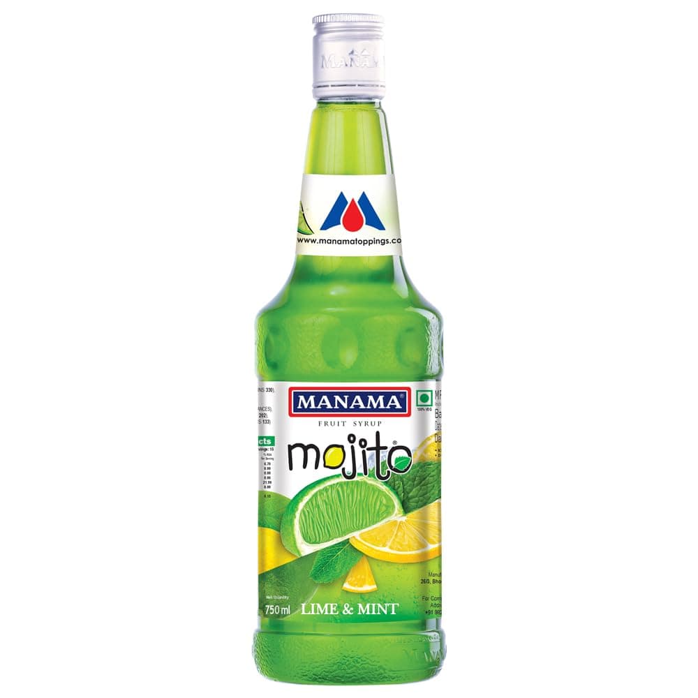 Lime and Mint Mojito Flavoured Syrup for Mocktails & Cocktails (750ML)