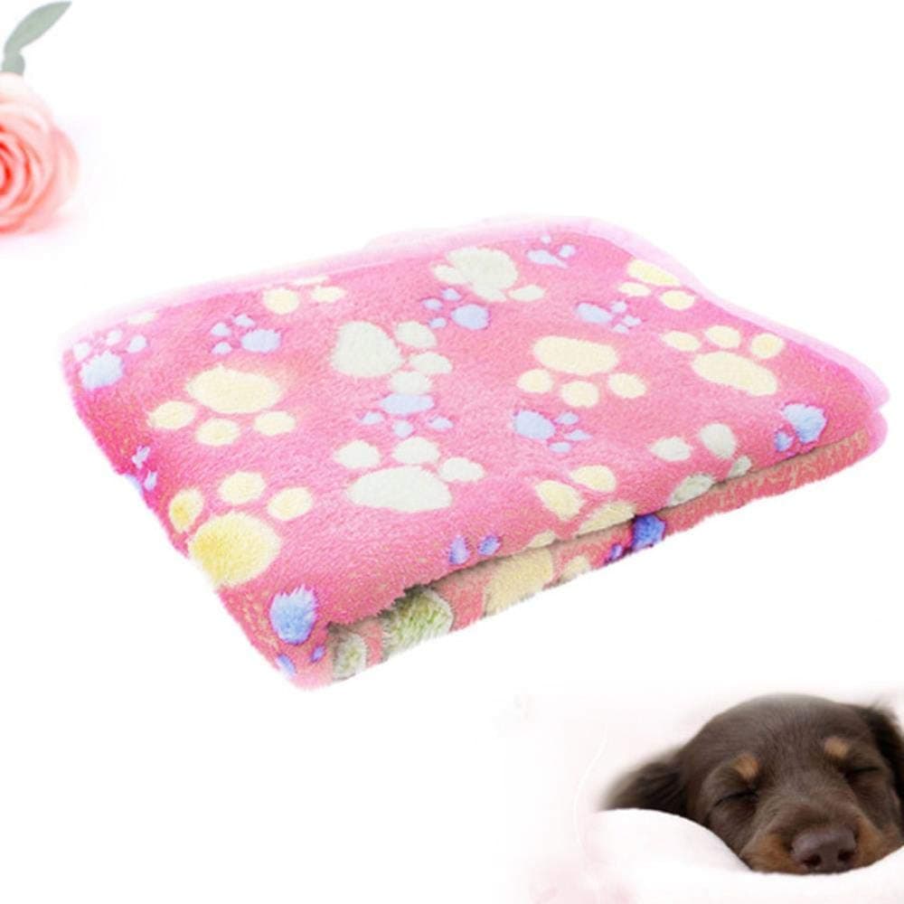 Hummla Cat Paw Claw Dog Towel Pet Cat Towel Rug Warm Towel Blanket Sleeping Towel Coral fleece Blanket anti-skid Absorbent Sleeping,PINK,M