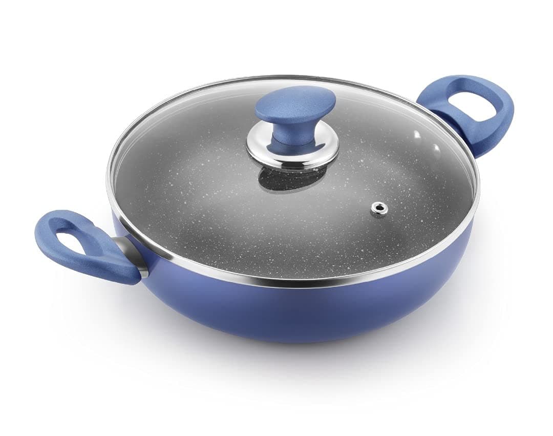 Kutchina Endura kadai Non Stick 22 cm, 4 Layered Non-Stick Non Stick kadai with lid with Induction kadai& Non Stick kadai