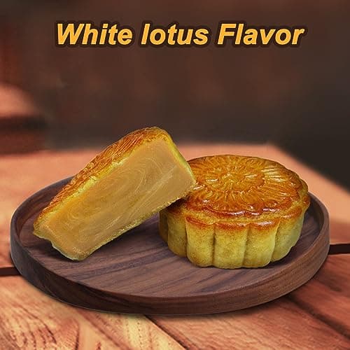 KWOLYKIM Classic Cantonese Mooncake, Lotus Seed Paste Flavor Moon Cakes 14.11oz 經典廣式蓮蓉月餅 Mid-Autumn Festival Chinese Dessert Asian Pastry