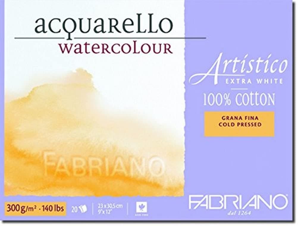 Artistico 140 lb. Cold Press 20 Sheet Block 9x12" - Extra White