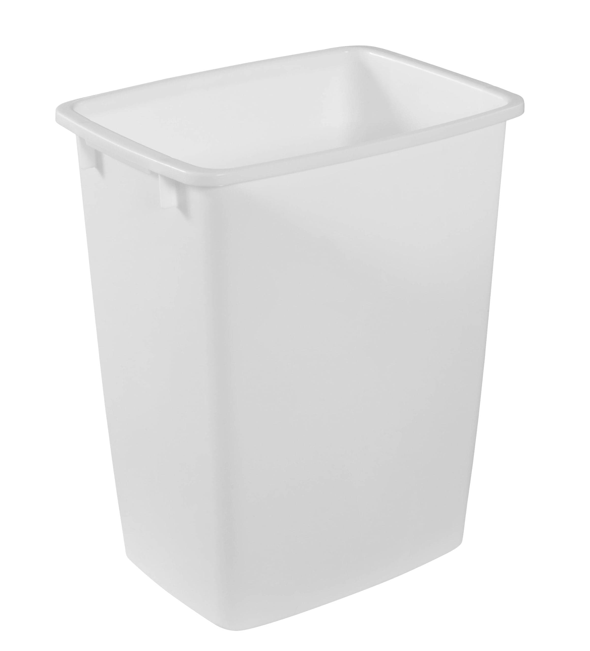 Rubbermaid Small Kitchen Bathroom Trash Can, 9 Gallons, White, Waste Basket for Under Counter/Kitchen/Office/Bedroom/Bathroom
