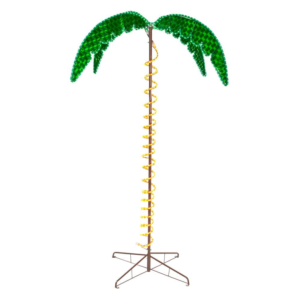 Lights 169481 7-Feet Tall Holographic Ropelight Palm Tree-Plugs In Statue