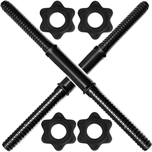2PCS Dumbbell Bars Chrome Dumbbell Handles Weight Lifting Spinlock Collar Set for Gym Barbells Dumbbell Bars Strength Training (Black-Style 2, 2PCS)