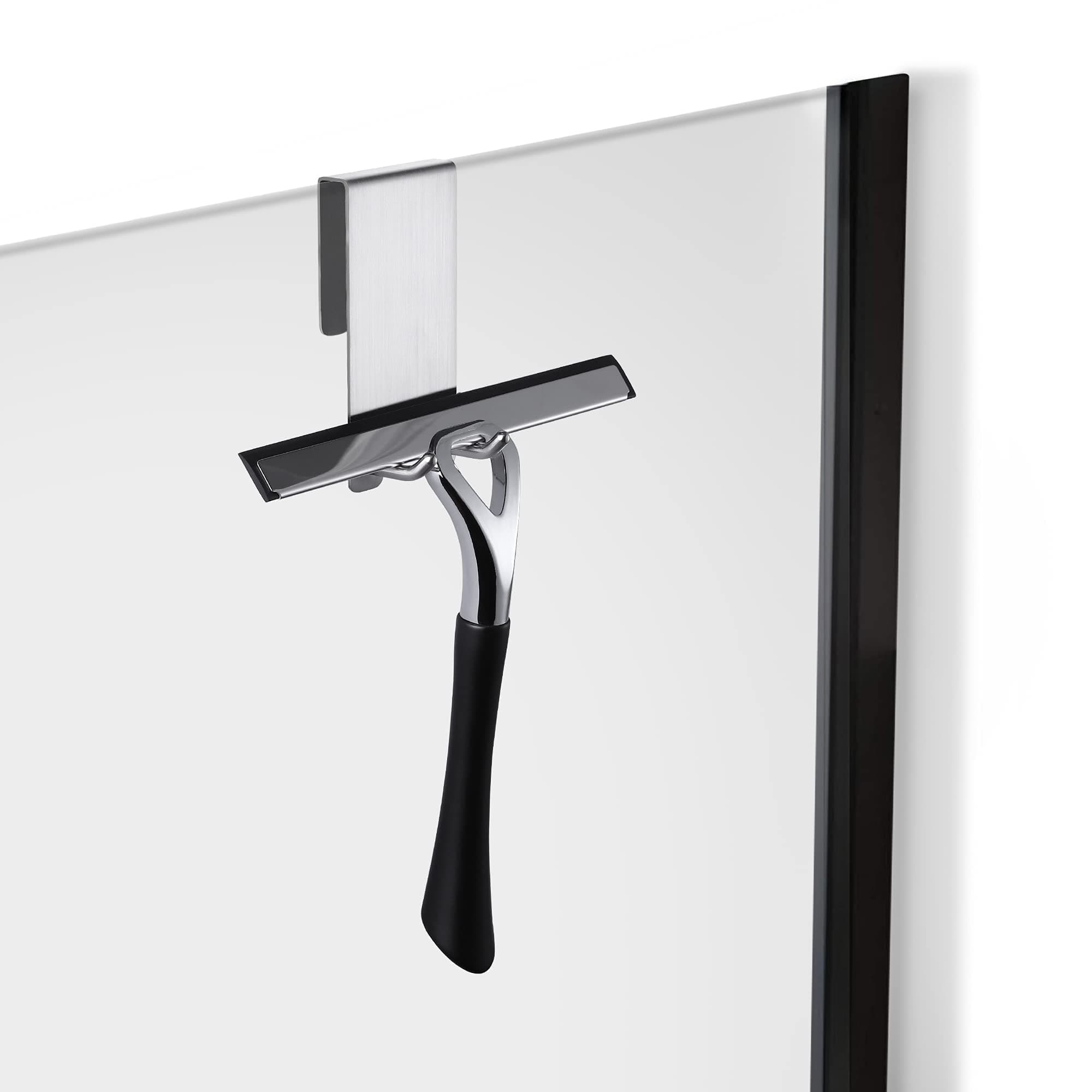 Taozun Over The Door Hooks for Shower - Towel Hooks Shower Door Hanger Shower Squeegee Hooks for Bathroom Frameless Glass Shower Door, Stainless Steel 2 Packs