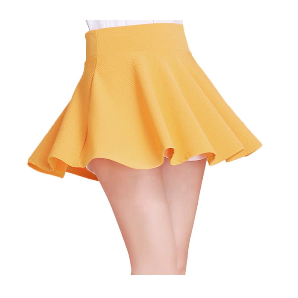 Womens Colorful Colors Worsted Skater Above Knee Mini Short Elastic Skirt