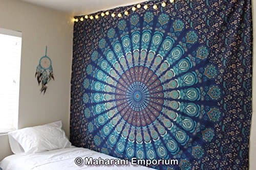 Maharani Hippie Tapestry Hippy Mandala Bohemian Tapestries, Indian Dorm Decor, Psychedelic Tapestry Wall Hanging Ethnic Decorative