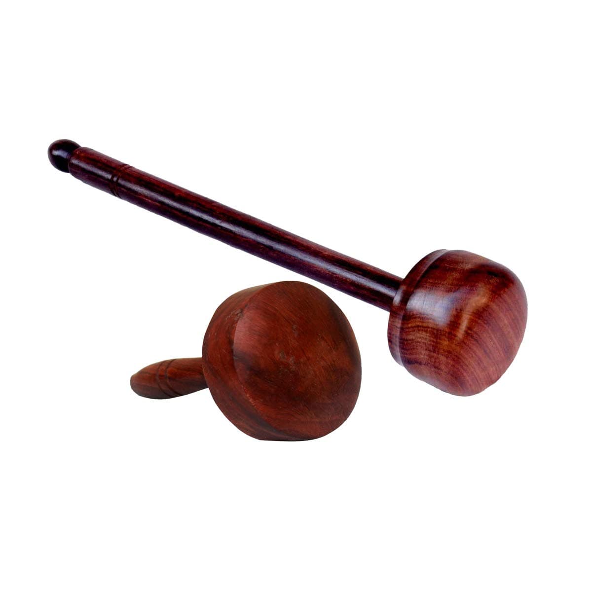 Set of 2 Wooden Special Masher/Dal/Lassi Ghotni (12x4 in), Handmade Non-Stick Potato/Vegetable/Pav Bhaji Masher (5x3 in) (Only Massager Manufacturering)