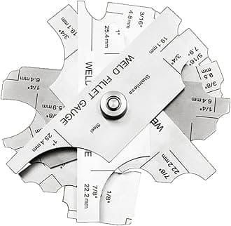 Welding Gauge Stainless Steel 3.2mm-25.4mm 1/8''-1'' Weld Fillet Gauge with Bag Imperial Metric Measurement