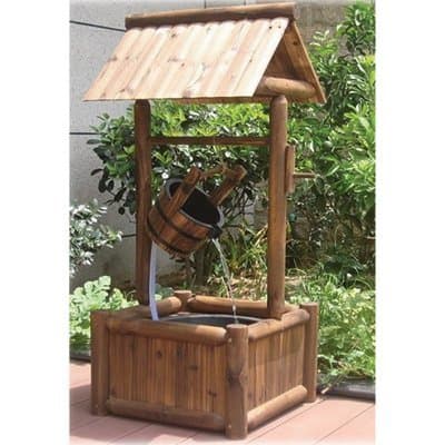 Stonegate Designs Wooden Wishing Well Fountain - Square Base, Model Number DSL-2406