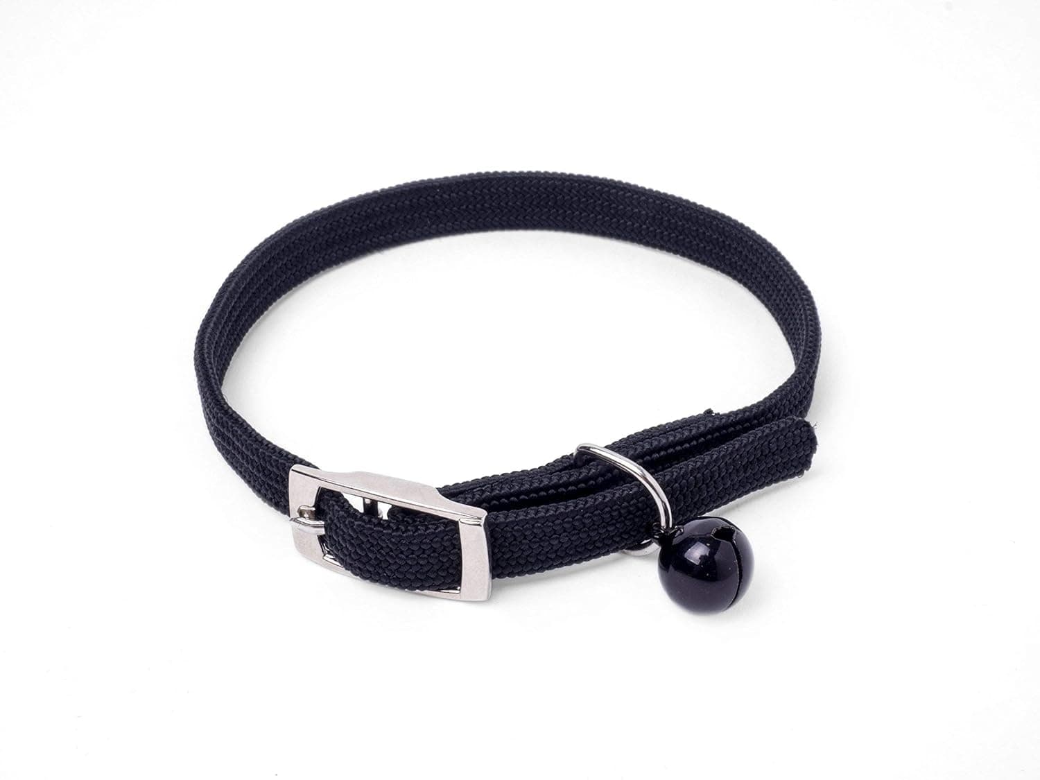 Petface Stretch Nylon Cat Collar with Safety Clip, Smart Safe Quality Collar, Black