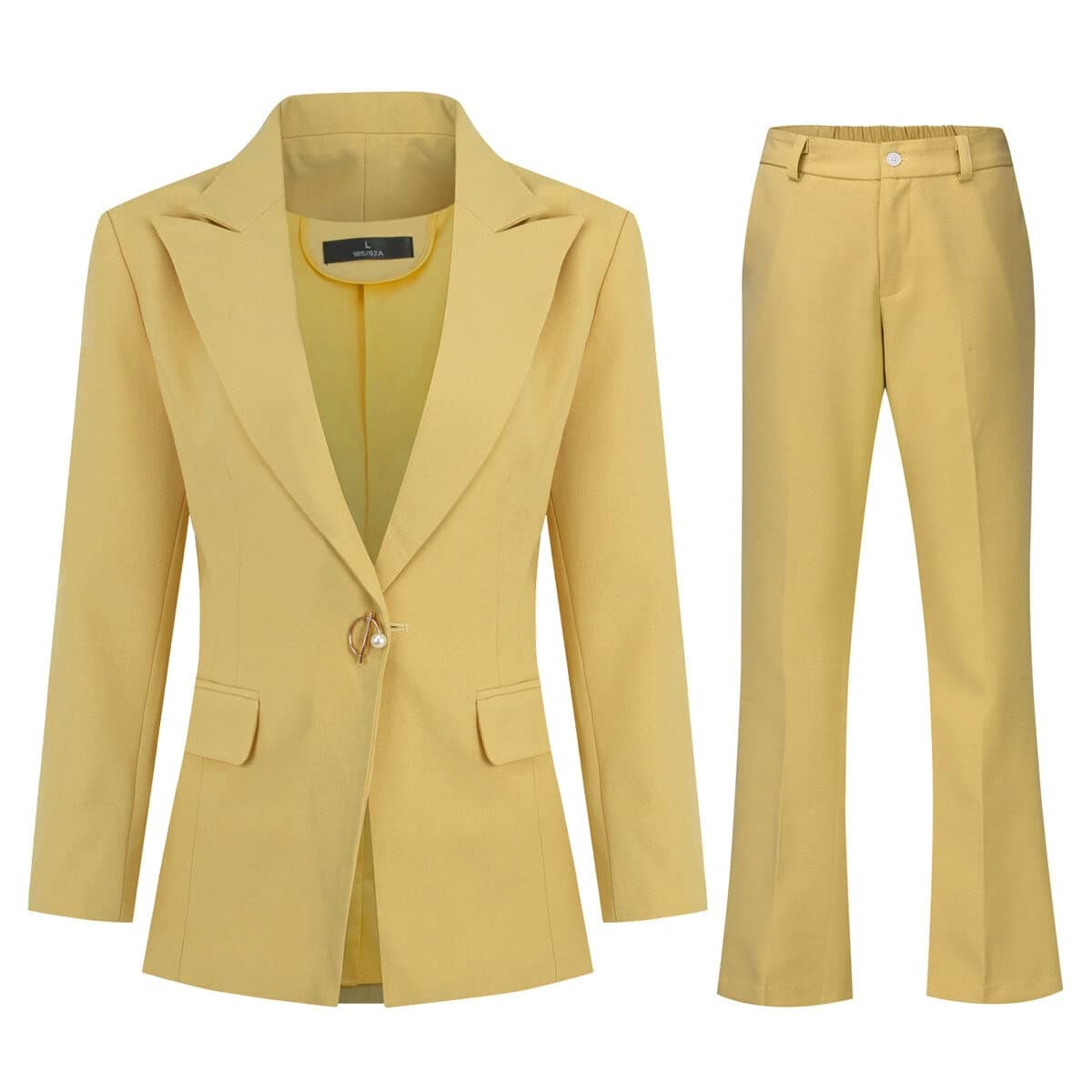 YUNCLOS Women's Suit 2 Piece Formal Office Blazer Jacket One Button Suit Set Trouser Suits Work Smart Suit Jacket and Trouser