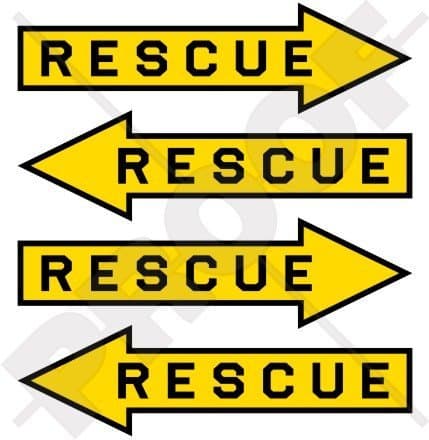 Rescue Airforce Aircraft Arrow USAF RAF 2" (50mm) Vinyl Stickers, Decals x4