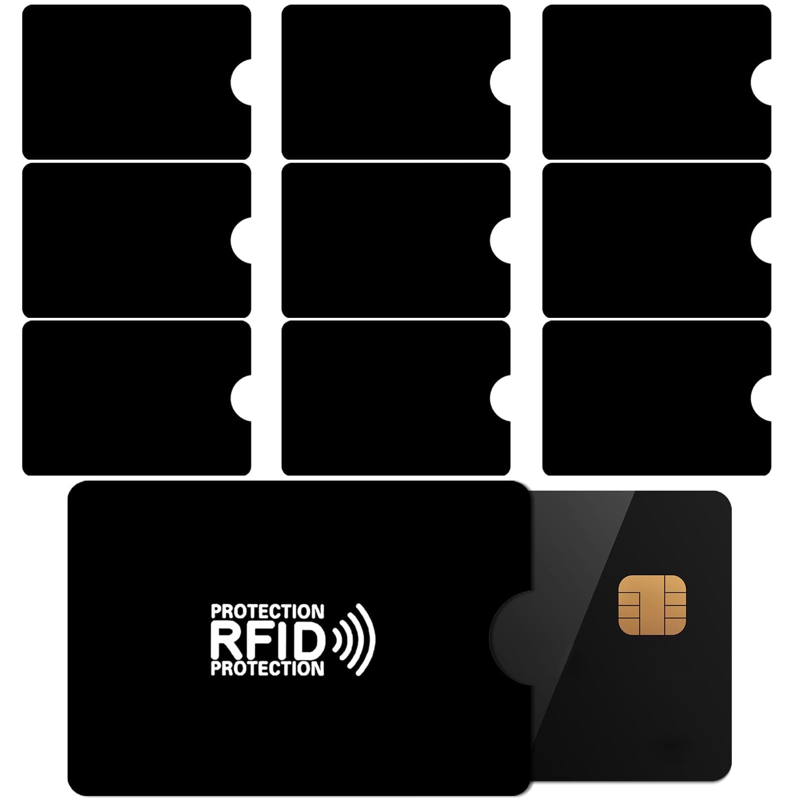 10-Piece RFID Card Security Holder,Wallets,Card Cases Money Organisers Unisex-Adults,Minimalist,RFID Blocking,Credit Card Protector,Wallet,Black